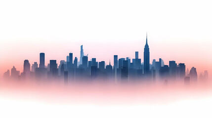 Fototapeta premium Cityscape Illustration: Misty Metropolis