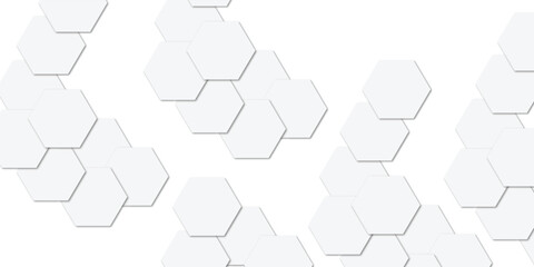 Geometric technology white hexagon background. Abstract vector illustration Science technology and medical concept hexagon on transparent background


