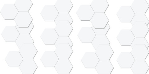 Fototapeta premium Abstract technology white geometric hexagon on transparent concept design honeycomb shape vector 