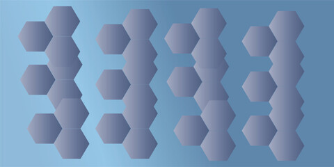 Abstract technology grey geometric hexagon on blue background concept design honeycomb shape vector 