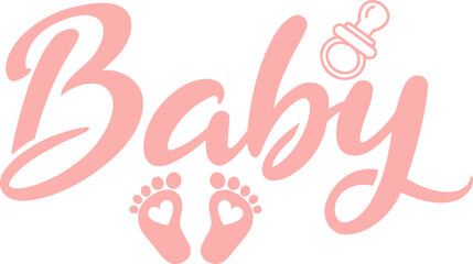 Baby typography design on plain white transparent isolated background for card, shirt, hoodie, sweatshirt, apparel, tag, mug, icon, poster or badge