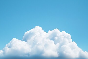 Fluffy White Clouds Floating in a Bright Blue Sky with Tranquil Atmosphere