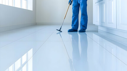 Fototapeta premium Clean Floor Illustration: Gleaming Tiles
