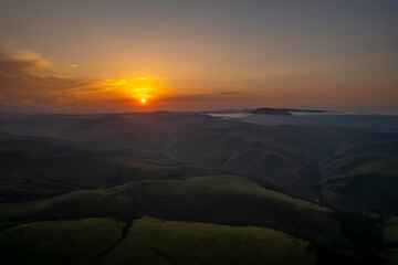 Beautiful view of the sunset in the mountains