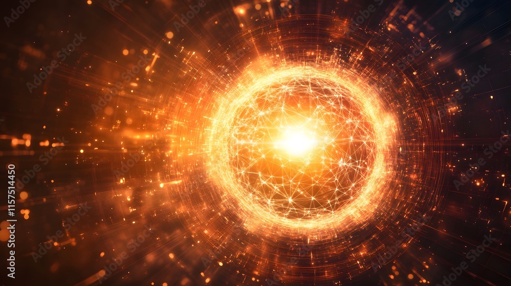 Poster explosive energy release cosmic event digital art abstract environment close-up view quantum physics
