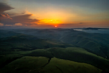 Beautiful view of the sunset in the mountains