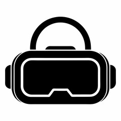 VR Headset Black Silhouette Vector