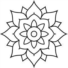 flower mandala in vector outline coloring book page line art drawing mandala design patterns unique design with nature style ,Mandala Design art work silhouette vector illustration