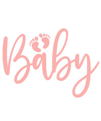 Baby typography design on plain white transparent isolated background for card, shirt, hoodie, sweatshirt, apparel, tag, mug, icon, poster or badge