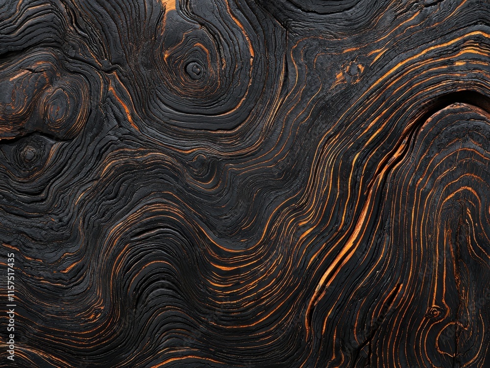 Poster abstract wood texture with dark tones and swirling patterns.