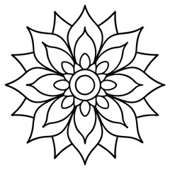 flower mandala in vector outline coloring book page line art drawing mandala design patterns unique design with nature style ,Mandala Design art work silhouette vector illustration