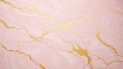 Obraz premium Elegant Pink and Gold Glitter Marble Texture Background