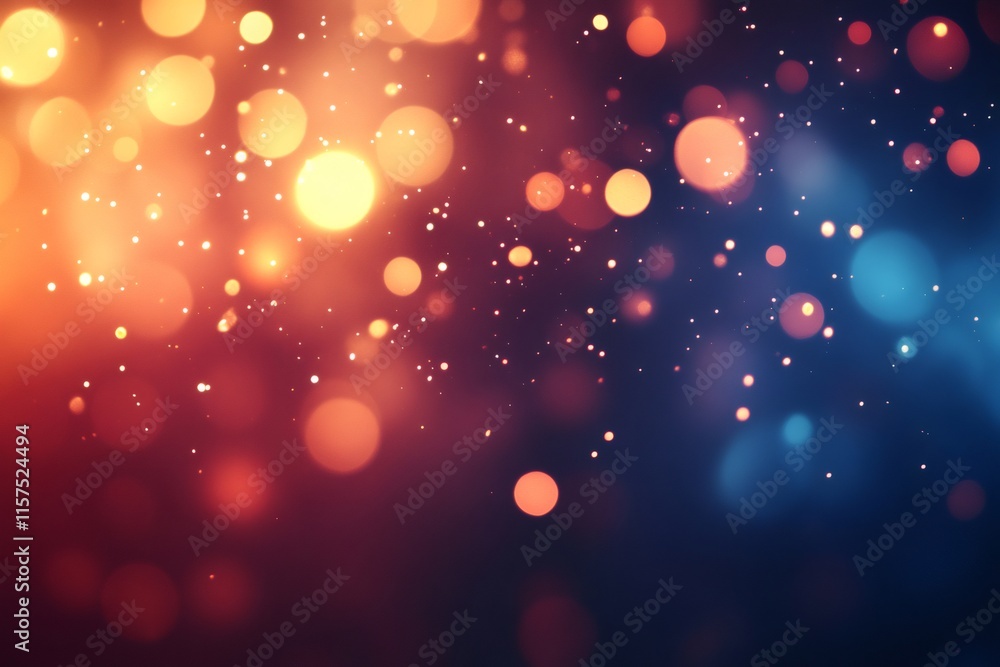 Poster Blurred glittering lights forming an abstract festive background with bokeh effect