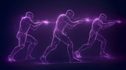 Fototapeta premium Abstract 3D Illustration of Soldiers