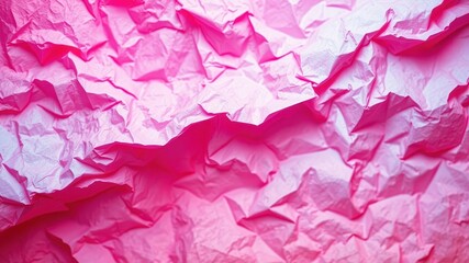 Fototapeta premium Abstract Pink Crumpled Paper Texture Background A Close-Up View