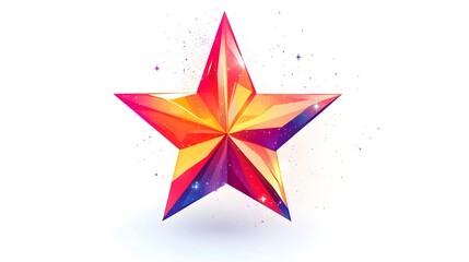Vibrant Colorful Crystal Star Design Illustration
