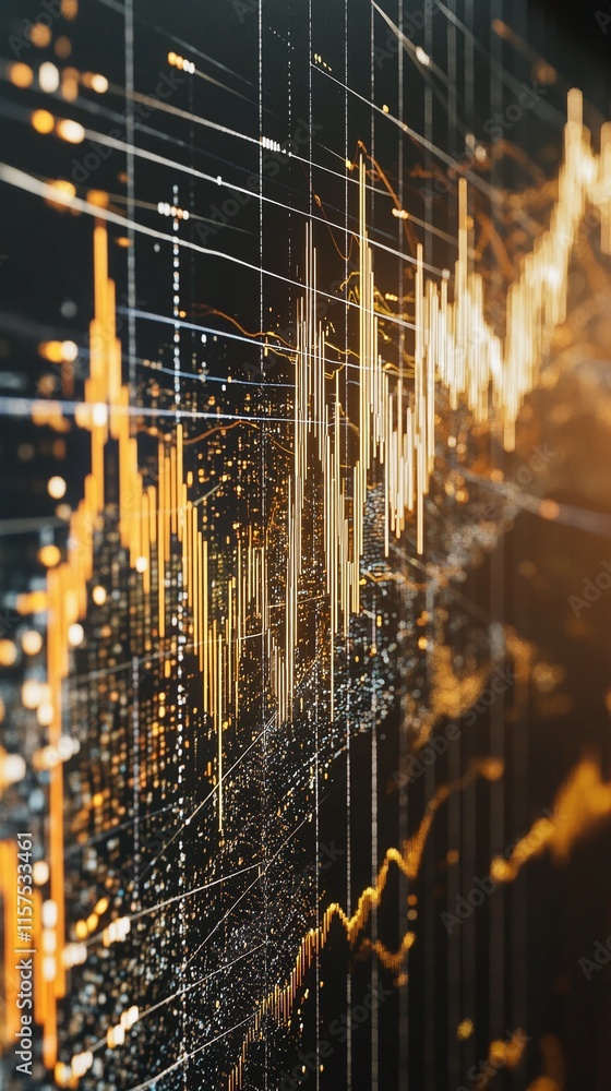 Poster 3d-animated representation of microstrategy's stock climbing as bitcoin rises