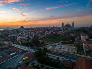 Aerial panorama of Istanbul city