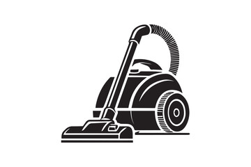 simple black an white vacuum cleaner vector silhouette isolated on a white background