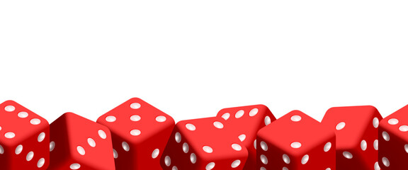 Dice seamless pattern. Frame of dice.Vector realistic illustration