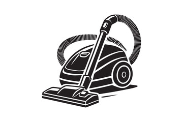 simple black an white vacuum cleaner vector silhouette isolated on a white background