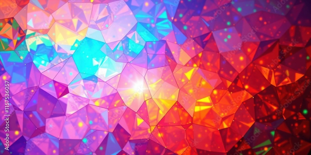 Poster vibrant abstract background with multicolored geometric shapes and bright colors creating a dynamic 