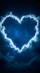 Fototapeta premium Night Sky Heart Cloud Abstract Background