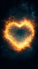 Fototapeta premium Fiery Heart Nebula Abstract Background