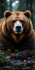 Obraz premium Concept photo of a bear with space for text