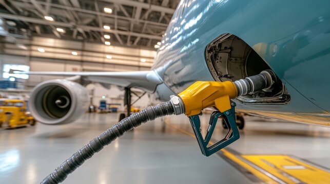 Pre-Flight Preparations Modern Airplane Refueling, Close-Up on the Fueling Process and Equipment