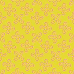 Cute hand drawn floral seamless pattern background