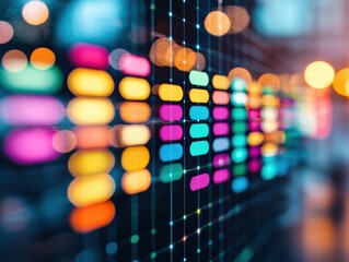 A vibrant, abstract representation of sound waves, featuring colorful bars against a blurred background, evoking a sense of digital music and audio visualization.