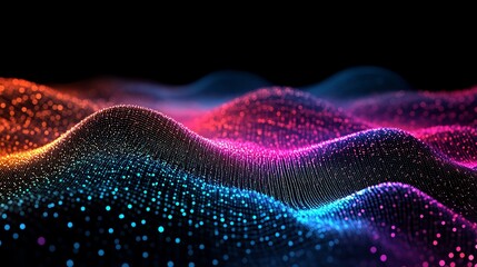 Abstract colorful particle wave background