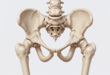 Detailed illustration of a human pelvic bone against a white background.