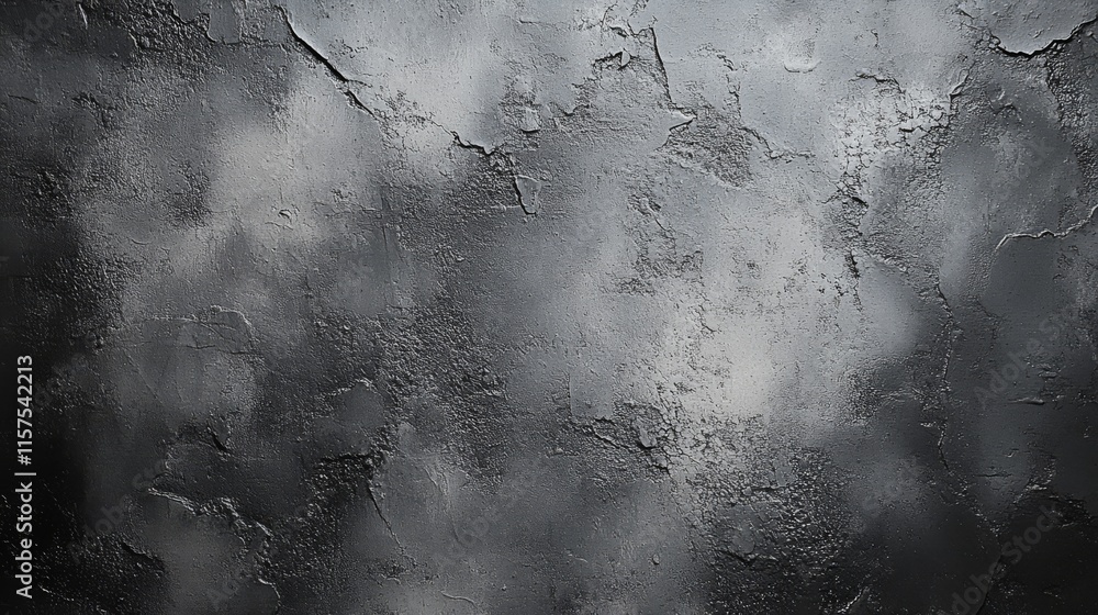 Poster Textured dark gray wall with abstract patterns and imperfections showcasing a moody atmosphere in a minimalist setting