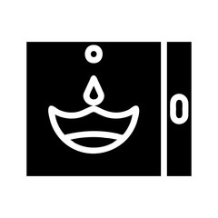 Diwali oil lamp icon. Concept of light, celebration, and spirituality.