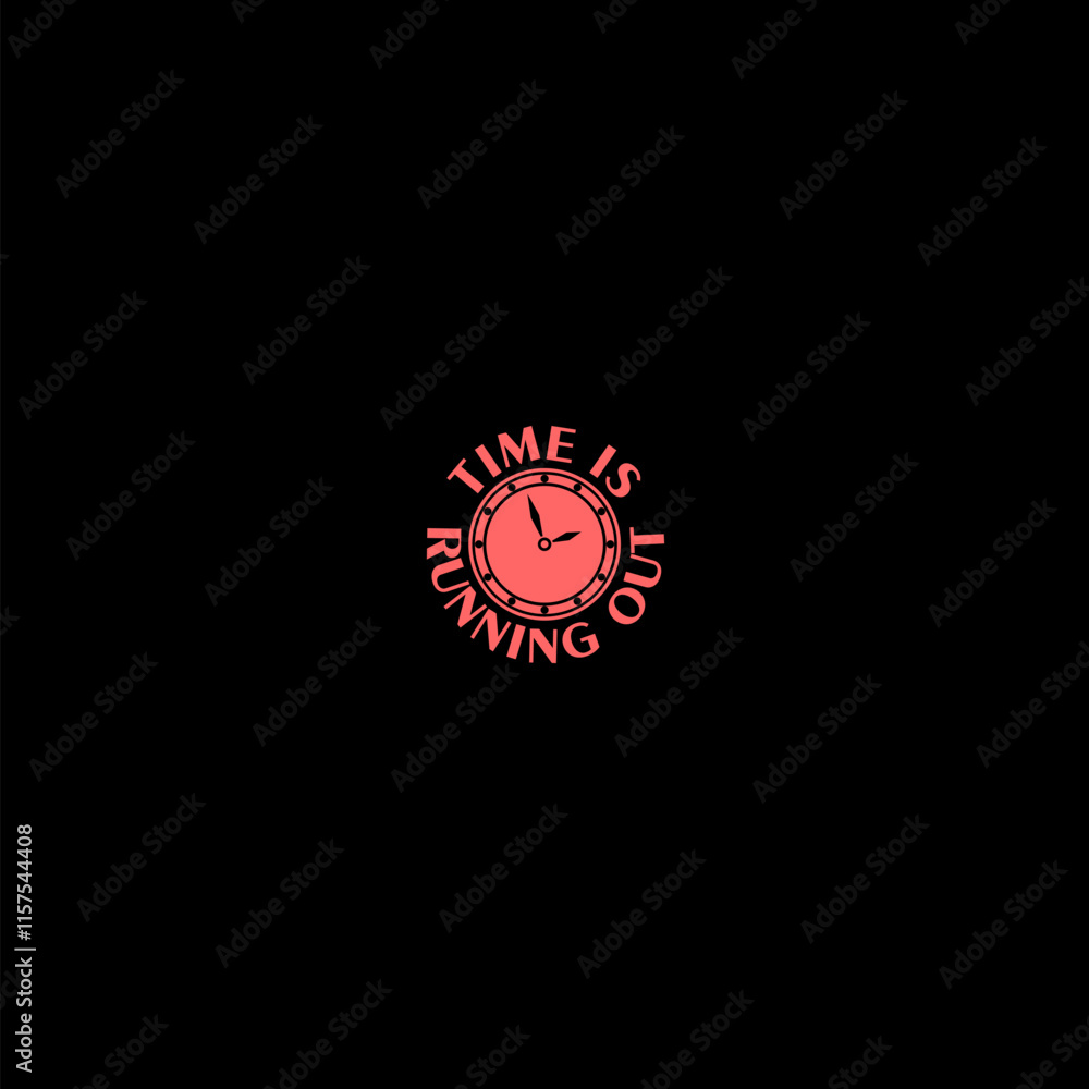 Poster time is running out icon isolated on dark background