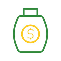 Money jar icon. Concept of saving, investment, and financial planning.
