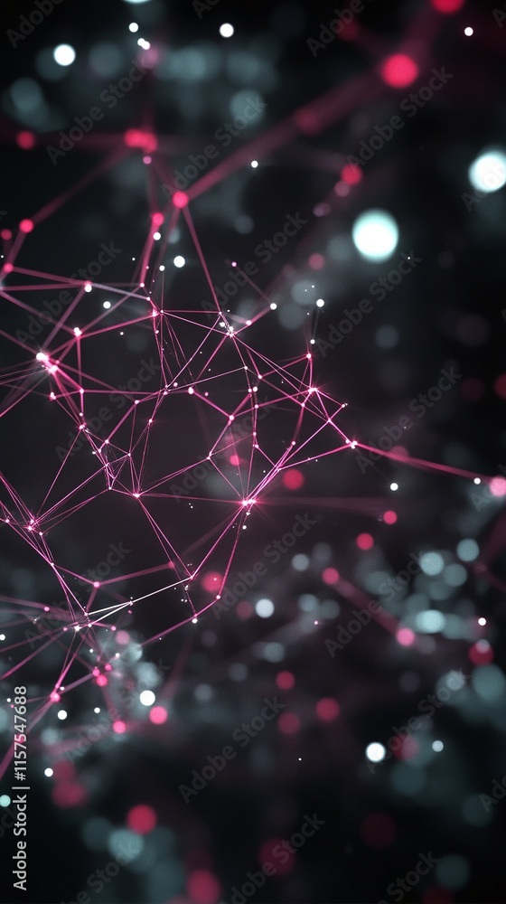 Poster animated video concept showing microstrategy stock growth interconnected with blockchain tech