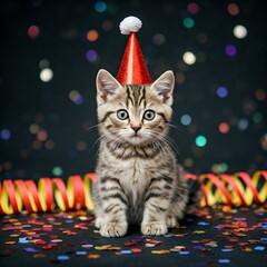 cat and christmas tree