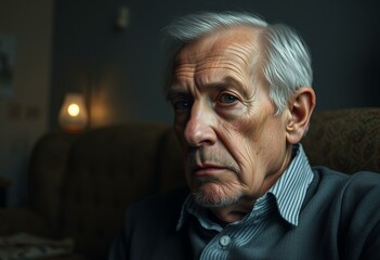 Obraz premium Old man with a sense of disappointment