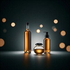 bottle of perfume on black