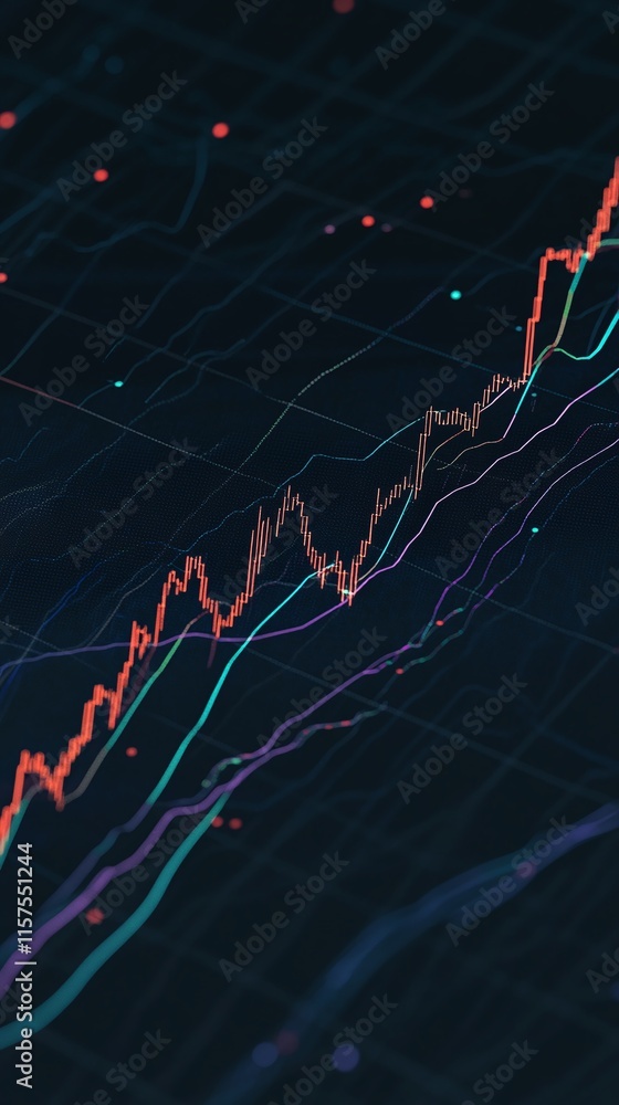 Poster digital chart showing microstrategy's stock market performance compared to bitcoin volatility