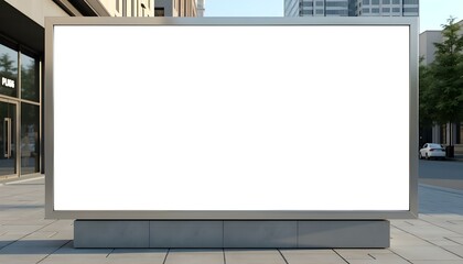 Cartelera blanca en exteriores para anuncios promocionales e información