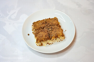 Turkish Dessert Sobiyet, havuc dilimi, midye baklava, mussels baklava and classic baklava with Pistachio . Cikolatali cevizli, fistikli soguk Baklava, top view.