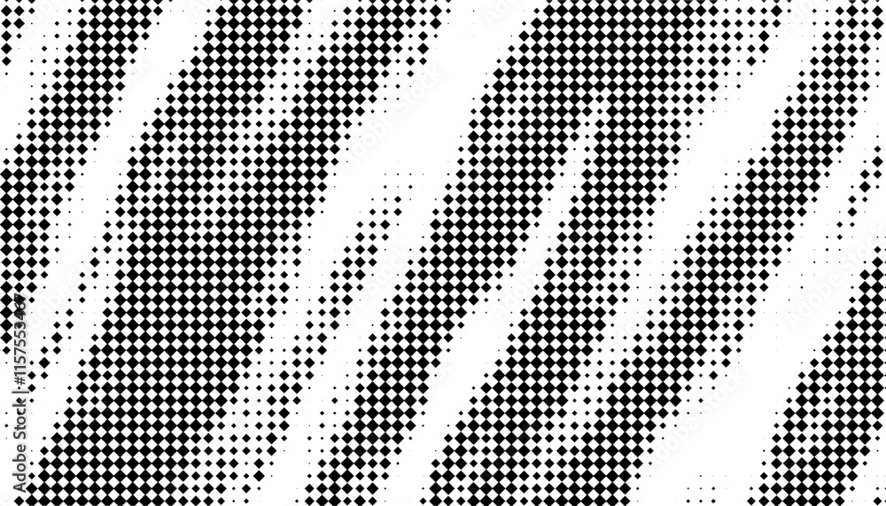 Poster halftone effect of pixel pattern. fully editable vector element with black on white background. abst