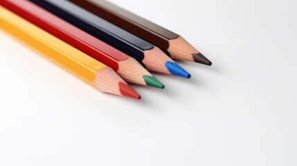 Fototapeta premium Colored Pencils on a White Background