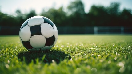 Soccer Ball on Green Field