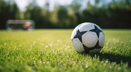 Soccer Ball on Green Field