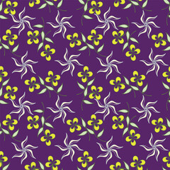 Beautiful pattern with flowers and leaf